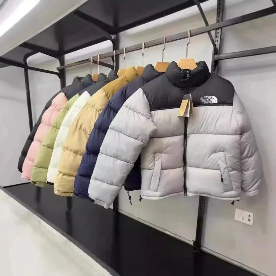 The North Face Nuptse Grey Black Puffer Jacket