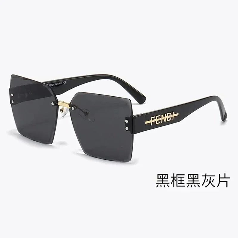 Fendi Square Frame Black Grey Lens Sunglasses