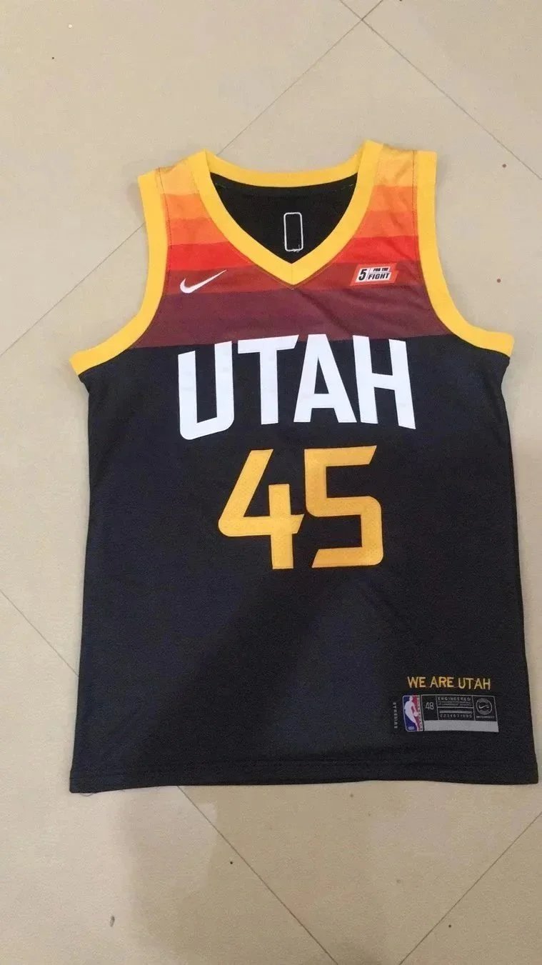 Nike Utah Jazz City Edition Jersey Black / Yellow / Orange Gradient Basketball Jersey - 5