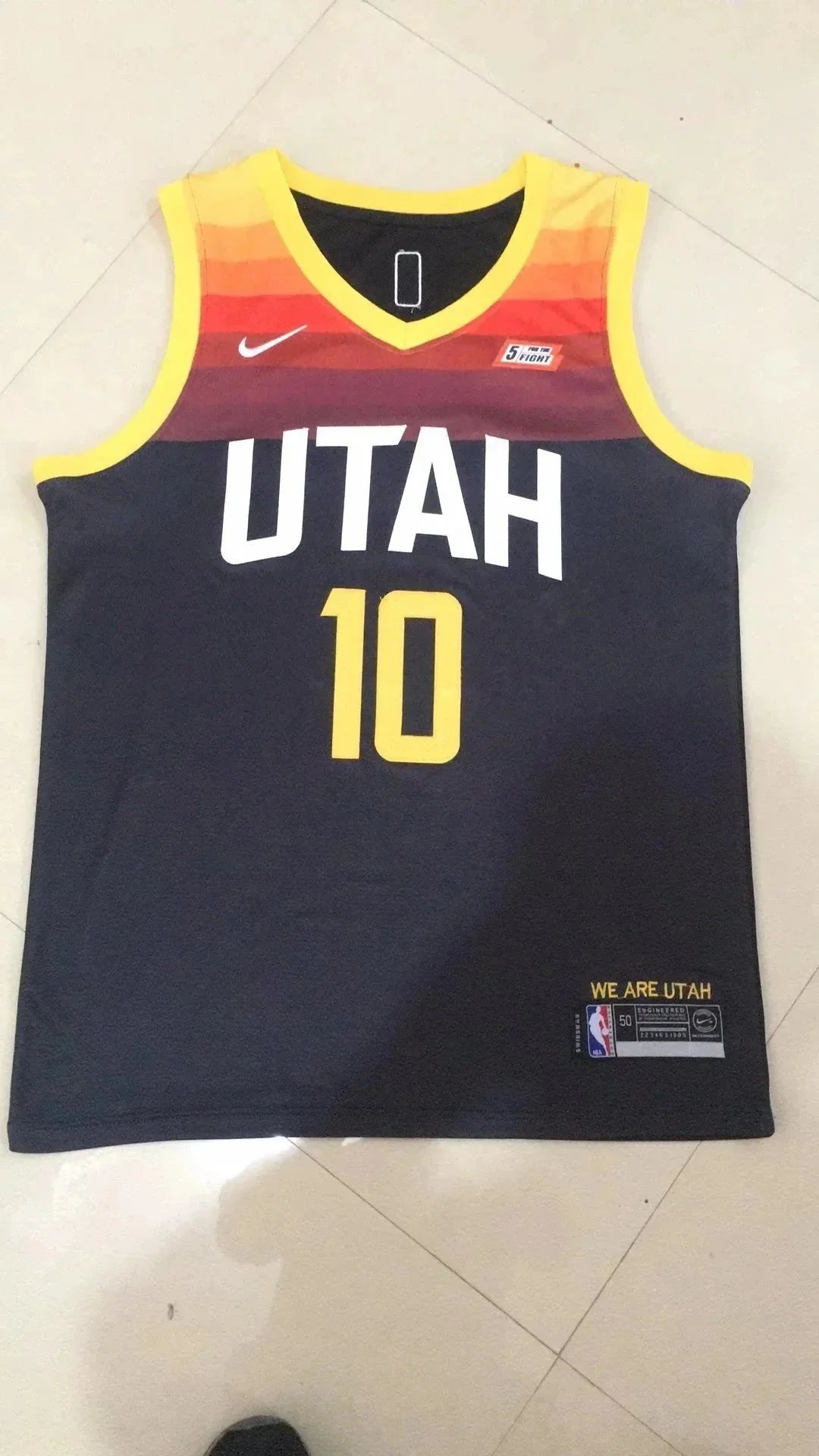 Nike Utah Jazz City Edition Jersey Black / Yellow / Orange Gradient Basketball Jersey - 4