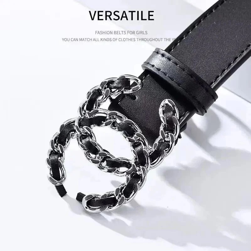 Versatile Chain Belt Black Fashion Accessory