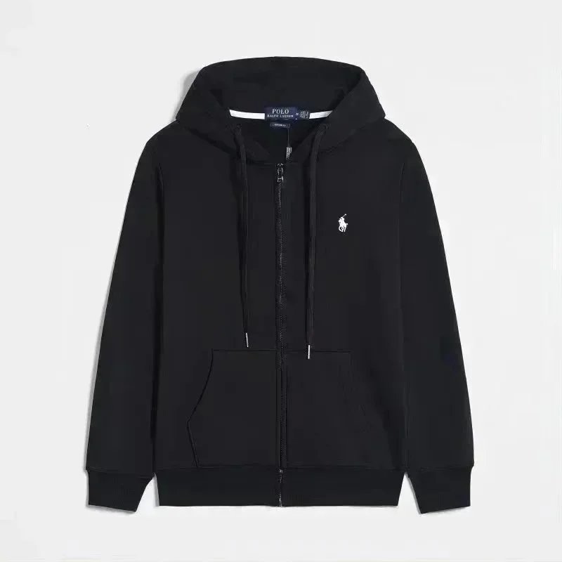 Black White Label Zip-Up