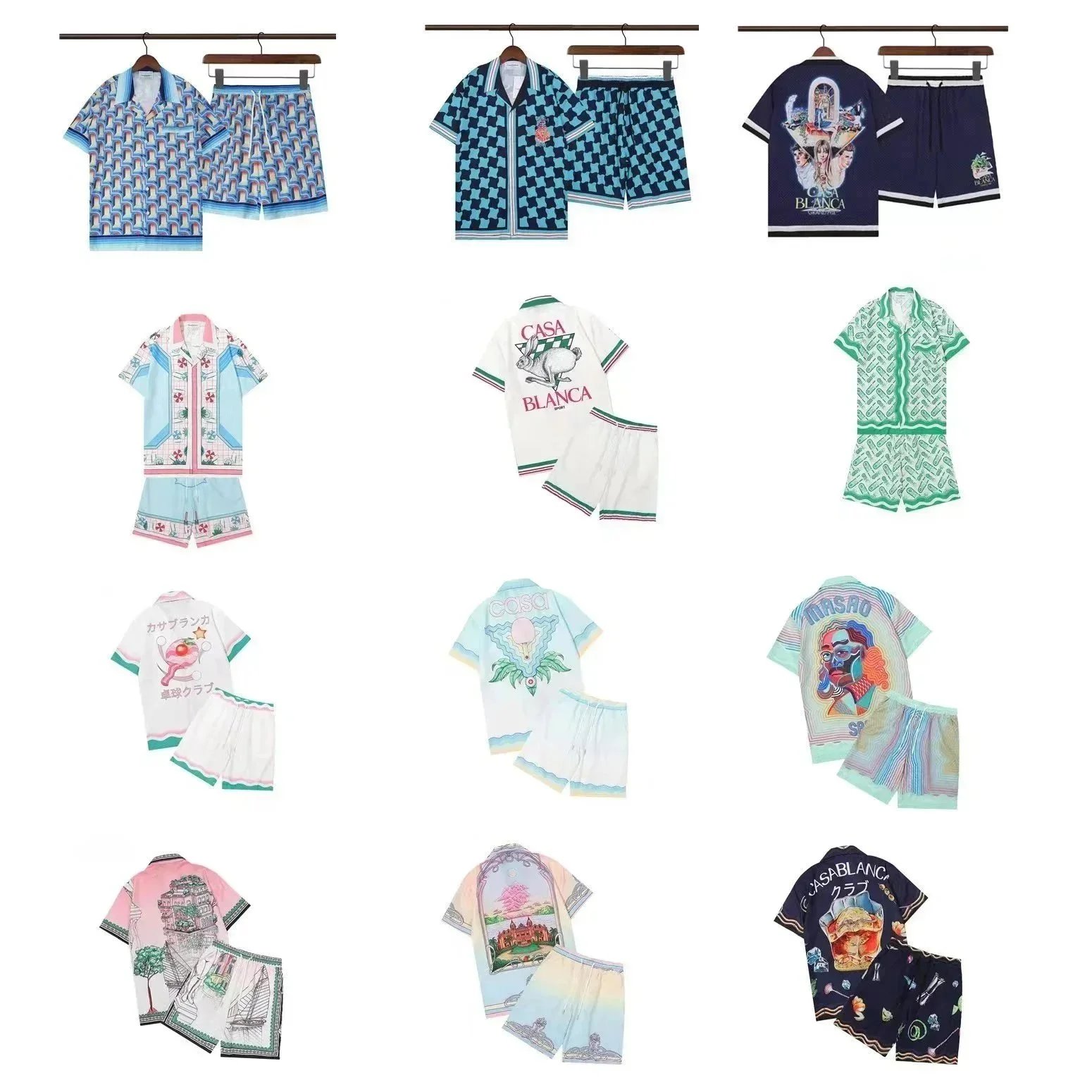 Casablanca Mens Short Sleeve Shirt and Shorts Set