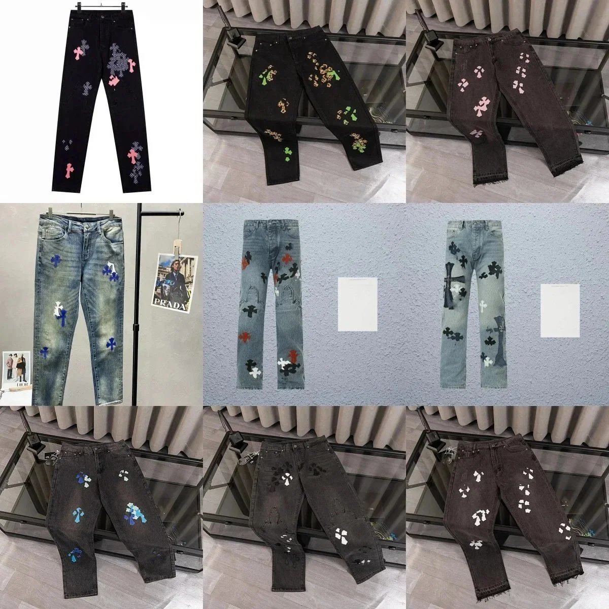 L20 CLX印花牛仔裤