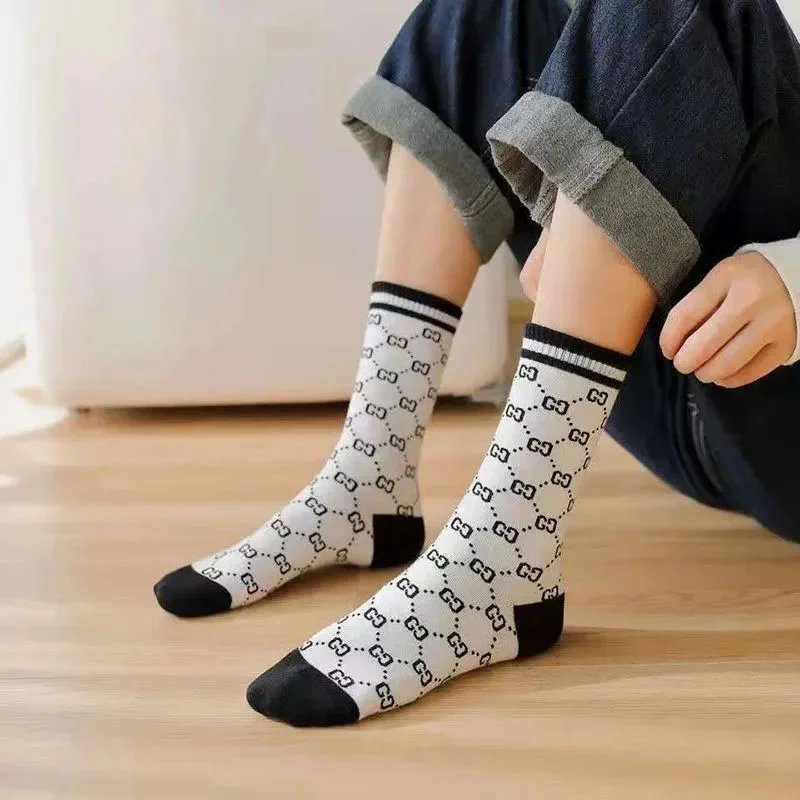 Gucci GG Monogram Socks Black Brown - 7