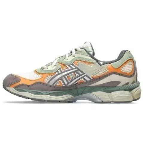 ASICS Sneakers Low-top mesh and suede with segmented cushioned sole — Orange Green