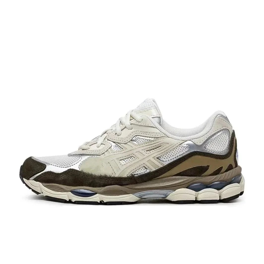 ASICS Sneakers Low-top mesh and suede with segmented cushioned sole — Rice brown gray
