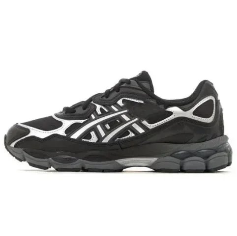 ASICS Sneakers Low-top mesh and suede with segmented cushioned sole — Black silver