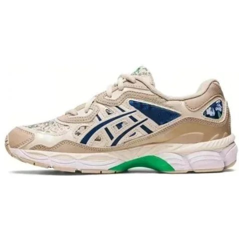 ASICS Sneakers Low-top mesh and suede with segmented cushioned sole — Milk Blue Green