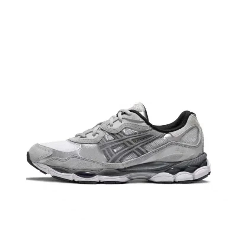 ASICS Sneakers Low-top mesh and suede with segmented cushioned sole — White and gray