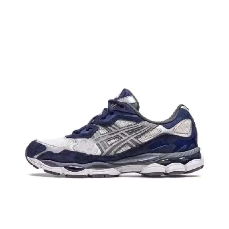 ASICS Sneakers Low-top mesh and suede with segmented cushioned sole — Gray-blue