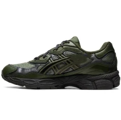 ASICS Sneakers Low-top mesh and suede with segmented cushioned sole — Olive green