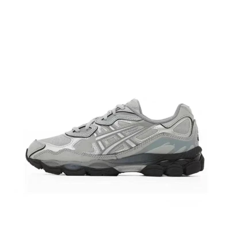 ASICS Sneakers Low-top mesh and suede with segmented cushioned sole — Silver gray