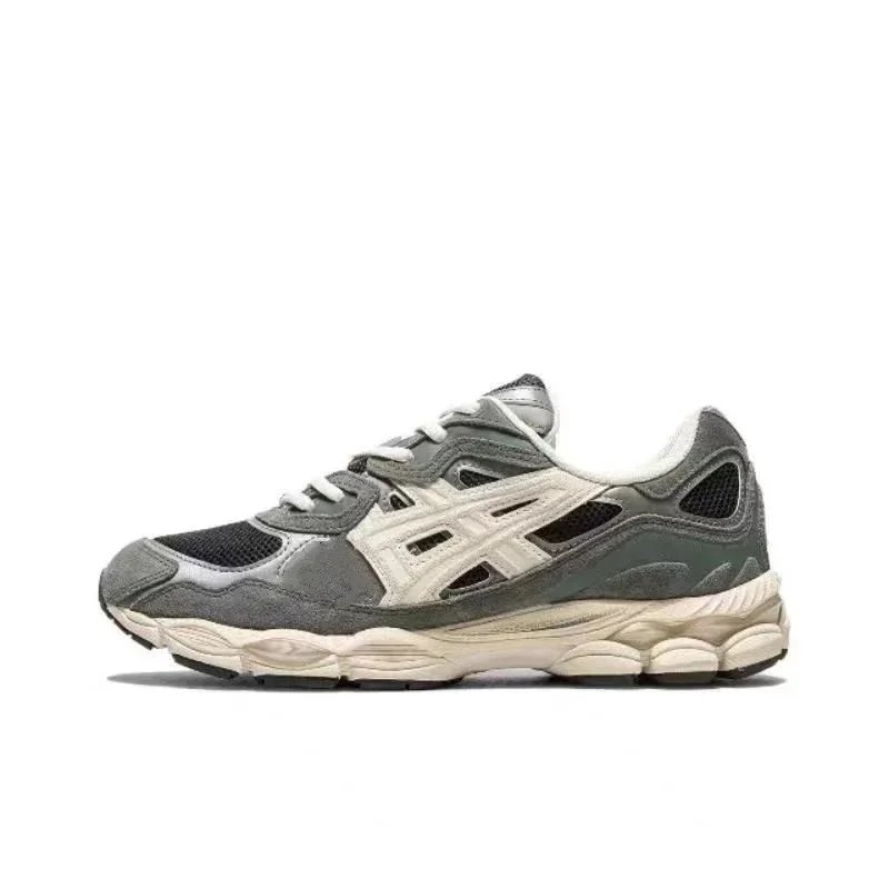 ASICS Sneakers Low-top mesh and suede with segmented cushioned sole — gray