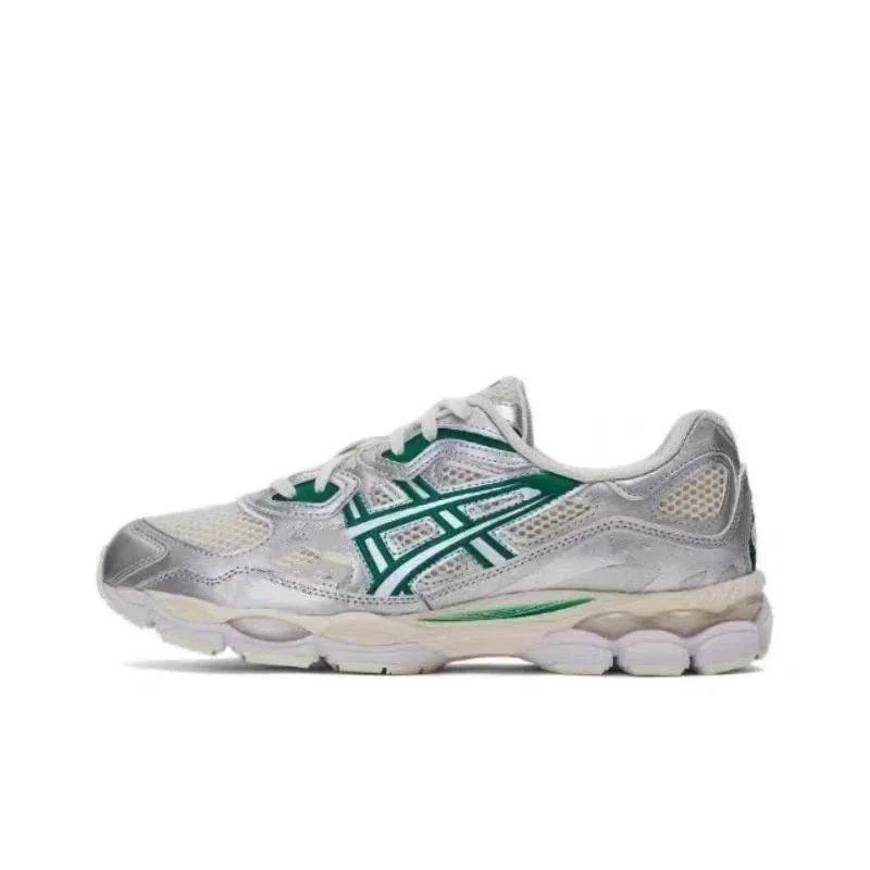 ASICS Sneakers Low-top mesh and suede with segmented cushioned sole — Silver Green