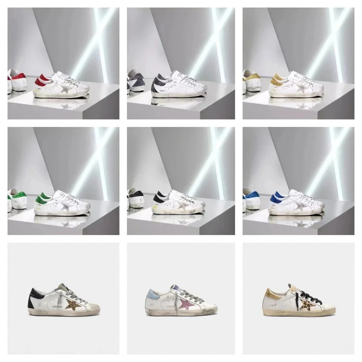 Golden Goose Distressed Low-Top Sneakers with Star Detail