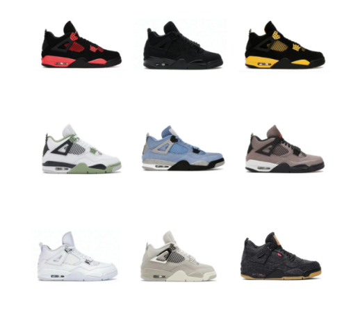 Air Jordan 4 Retro Sneakers — Multiple Colorways