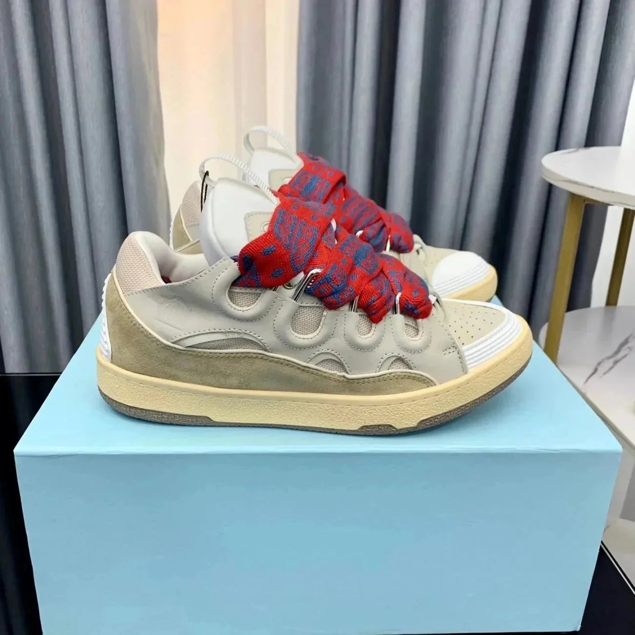 Lanvin Curb Leather and Suede Sneakers product photo 3