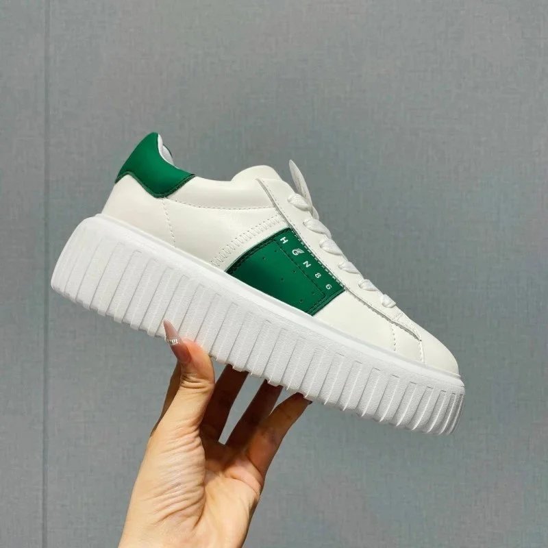 Unbranded Sneakers Lace-Up Platform with Ribbed Sole — 2