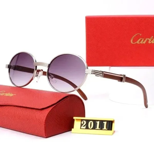 Cartier Santos de Cartier Rimless Sunglasses Gray Gradient Gold - 11