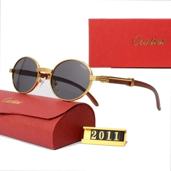 Cartier Santos de Cartier Rimless Sunglasses Gray Gradient Gold - 12