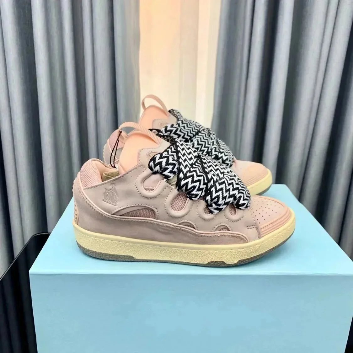 Lanvin Curb Leather and Suede Sneakers product photo 2