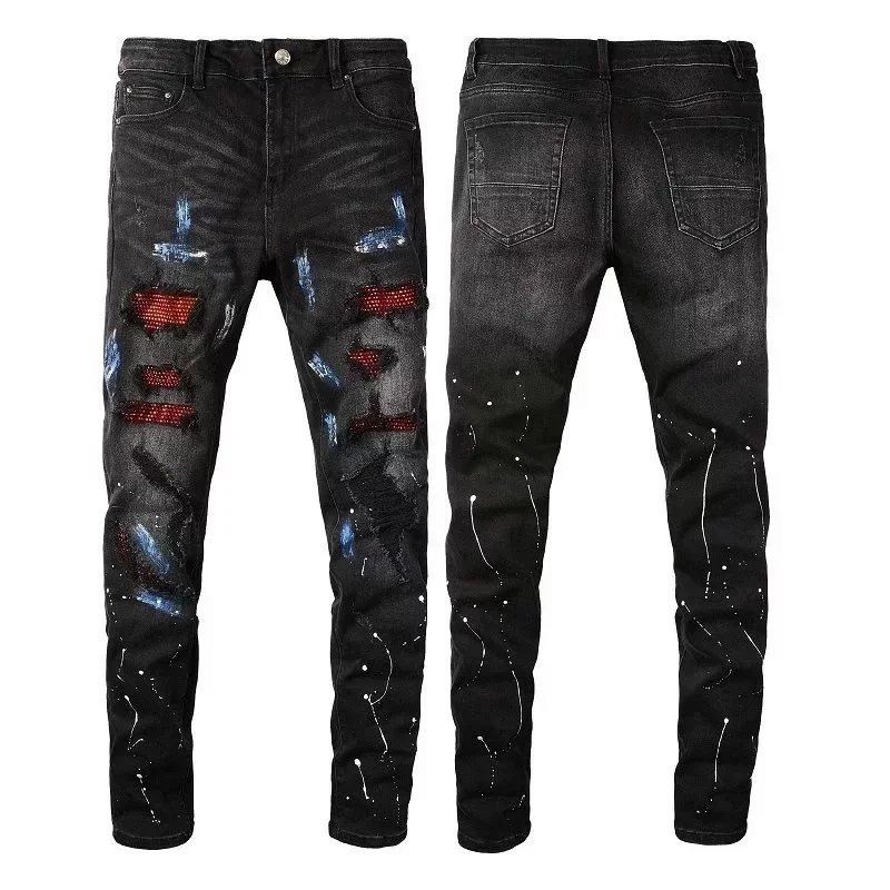 Gallery Dept x Custom Patchwork Black Distressed Jeans - 13