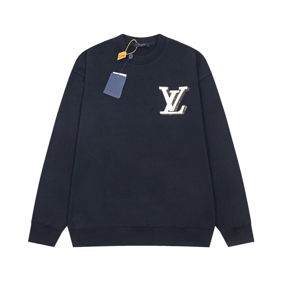 Louis Vuitton LV Monogram Patch Crewneck Sweatshirt Navy