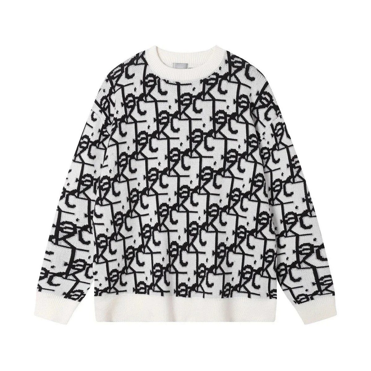 Balenciaga Monogram Knit Sweater Navy and White product detail 3 in Litbuy spreadsheet finds