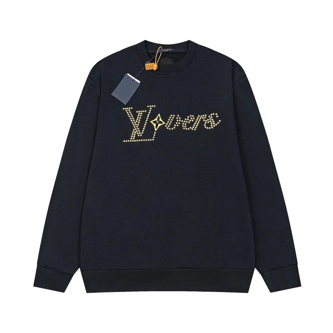 Louis Vuitton LV Lovers Studded Logo Crewneck Sweatshirt Black