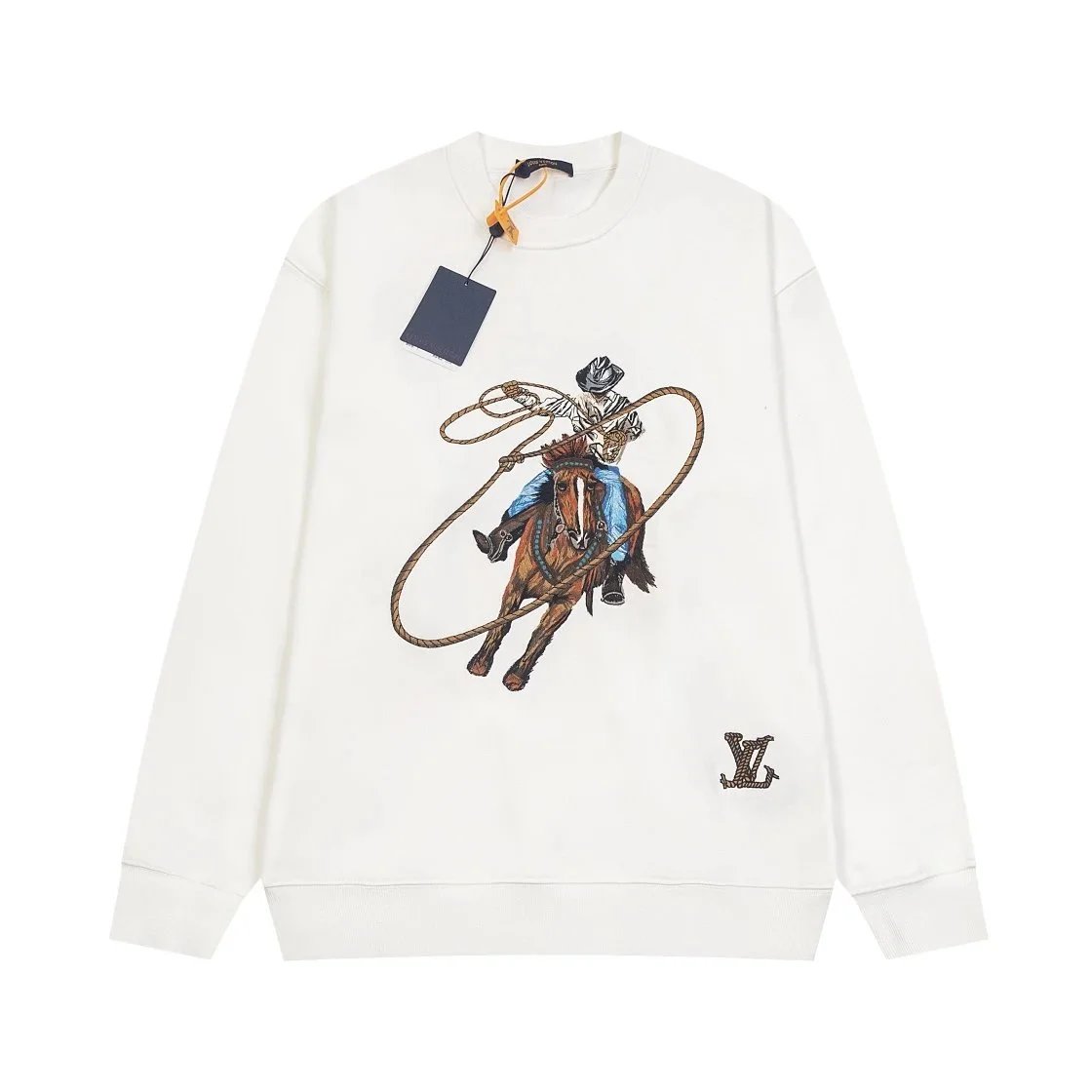 Louis Vuitton Cowboy Graphic Crewneck Sweatshirt White