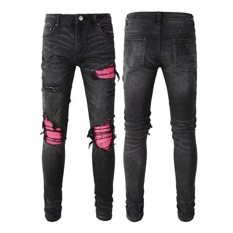 Gallery Dept x Custom Patchwork Black Distressed Jeans - 8