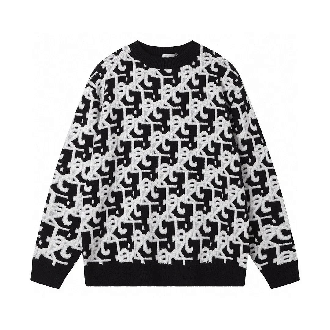 Balenciaga Monogram Knit Sweater Navy and White product detail 2 in Litbuy spreadsheet finds