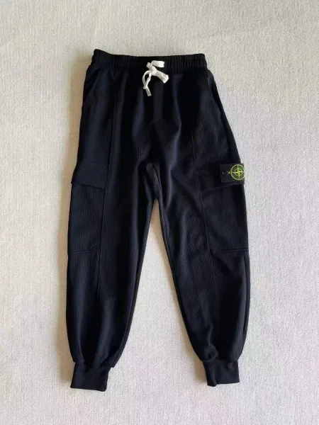 Stone Island Ribbed Hoodie and Sweatpants Set in Off-White with Gray Trail Sneakers - 7