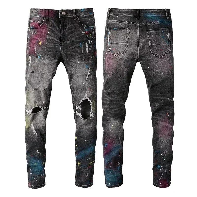 Gallery Dept x Custom Patchwork Black Distressed Jeans - 7