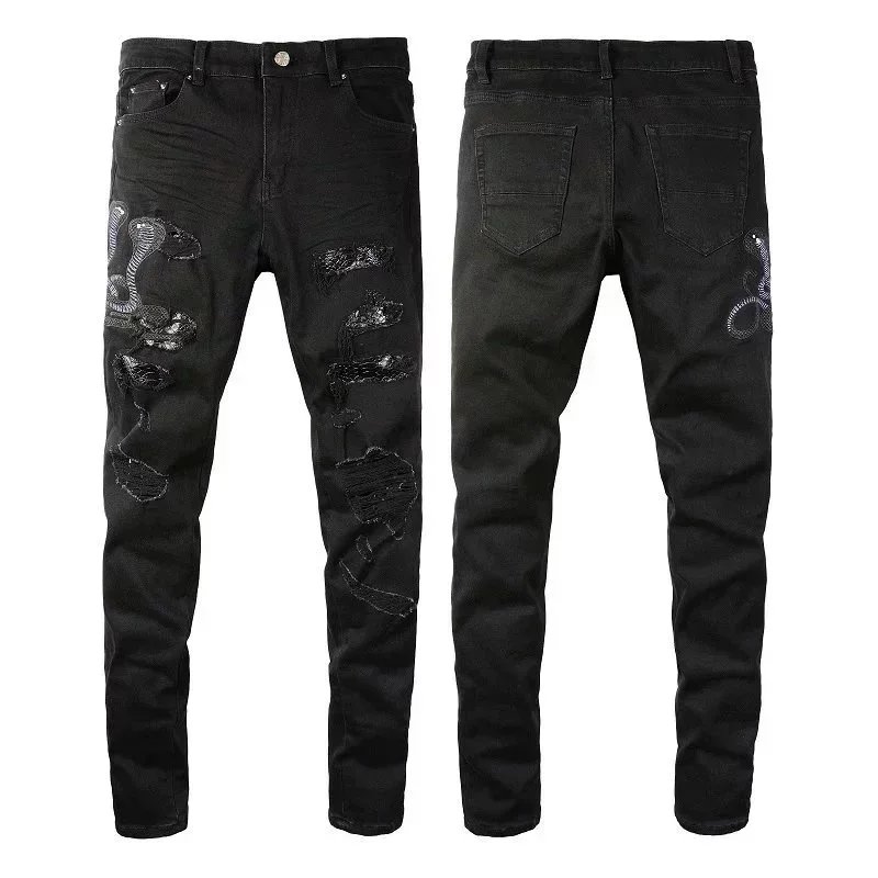 Gallery Dept x Custom Patchwork Black Distressed Jeans - 15
