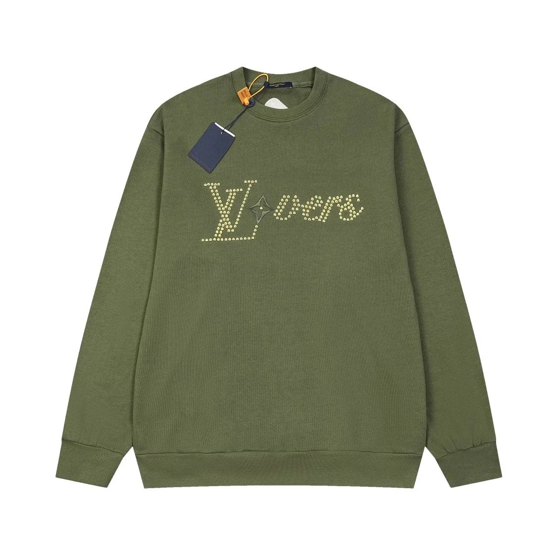 Louis Vuitton LV Lovers Studded Logo Crewneck Sweatshirt Green