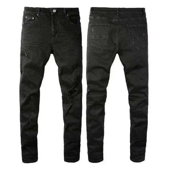 Gallery Dept x Custom Patchwork Black Distressed Jeans - 14