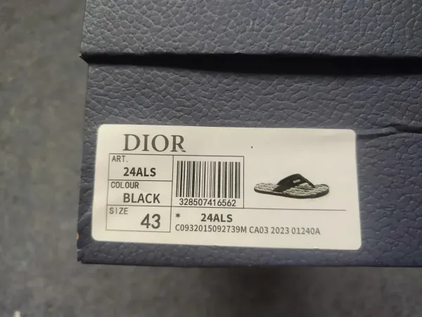Dior B23 Flip-Flop Blue and White Patterned Sandals - 3