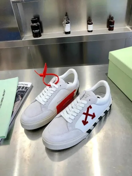 Off-White Diagonal Arrow Low Top White Orange Black Sneakers - 5