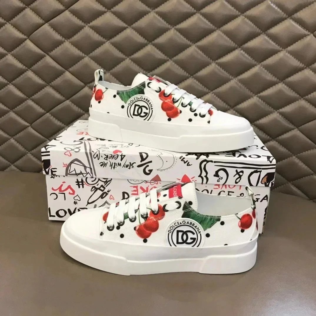 Dolce & Gabbana Dolce & Gabbana Cherry Print Low Top Sneakers White