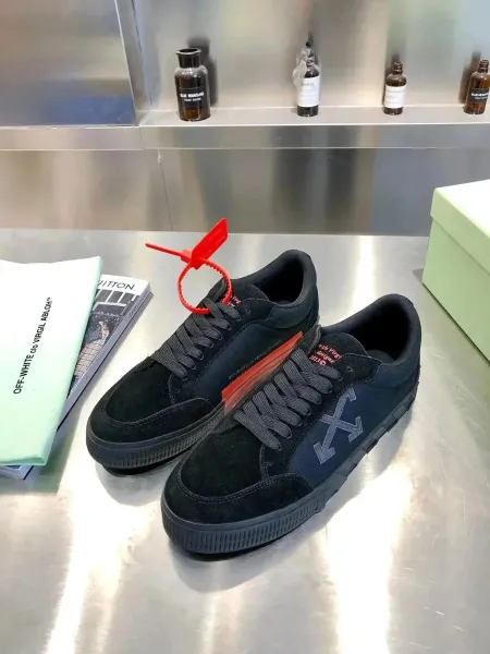 Off-White Diagonal Arrow Low Top White Orange Black Sneakers - 4