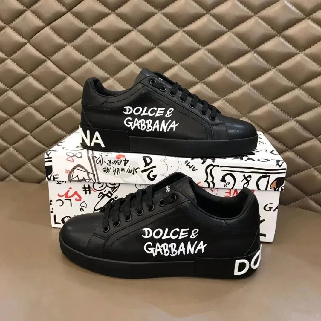 Dolce & Gabbana Dolce & Gabbana Black Leather Sneakers Black