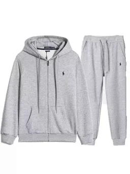 thumbnail for Foreign trade embroidery cardigan sweatshirt men's women's spring and autumn suit hooded jacket + pants set casual trend - QL09