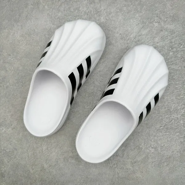 Adidas Originals Adilette Comfort White Black Slippers - 1