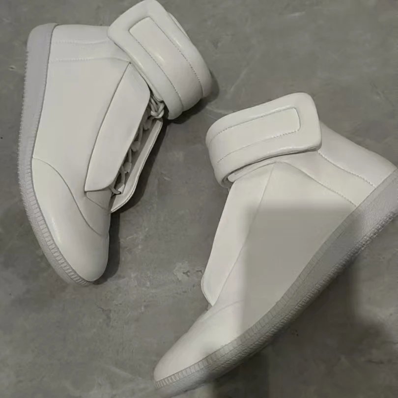 Casual men's shoes mmm trendy cool high top white shoes Velcro running shoes high top boots fashionable foreign trade casual shoes