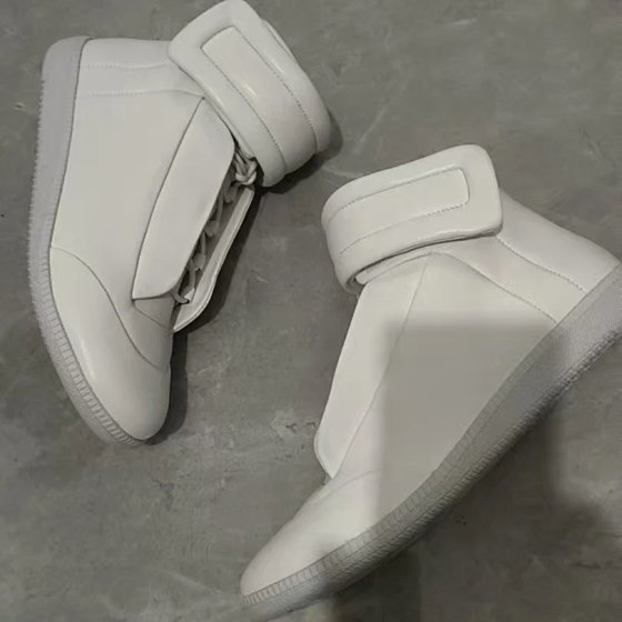 Casual men's shoes mmm trendy cool high top white shoes Velcro running shoes high top boots fashionable foreign trade casual shoes