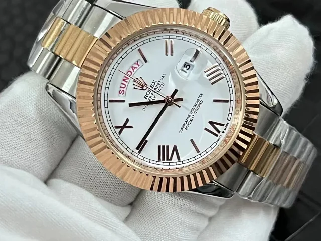 Rolex Watches Oyster Perpetual Datejust two-tone fluted-bezel watch product detail image 1