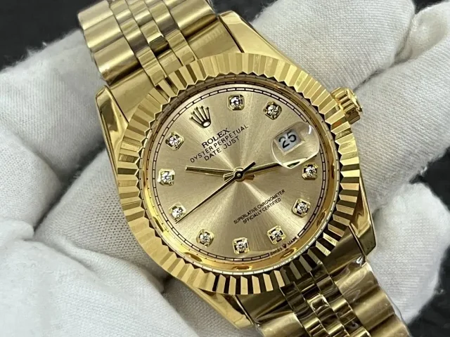 Rolex Watches Oyster Perpetual Datejust two-tone fluted-bezel watch product detail image 3