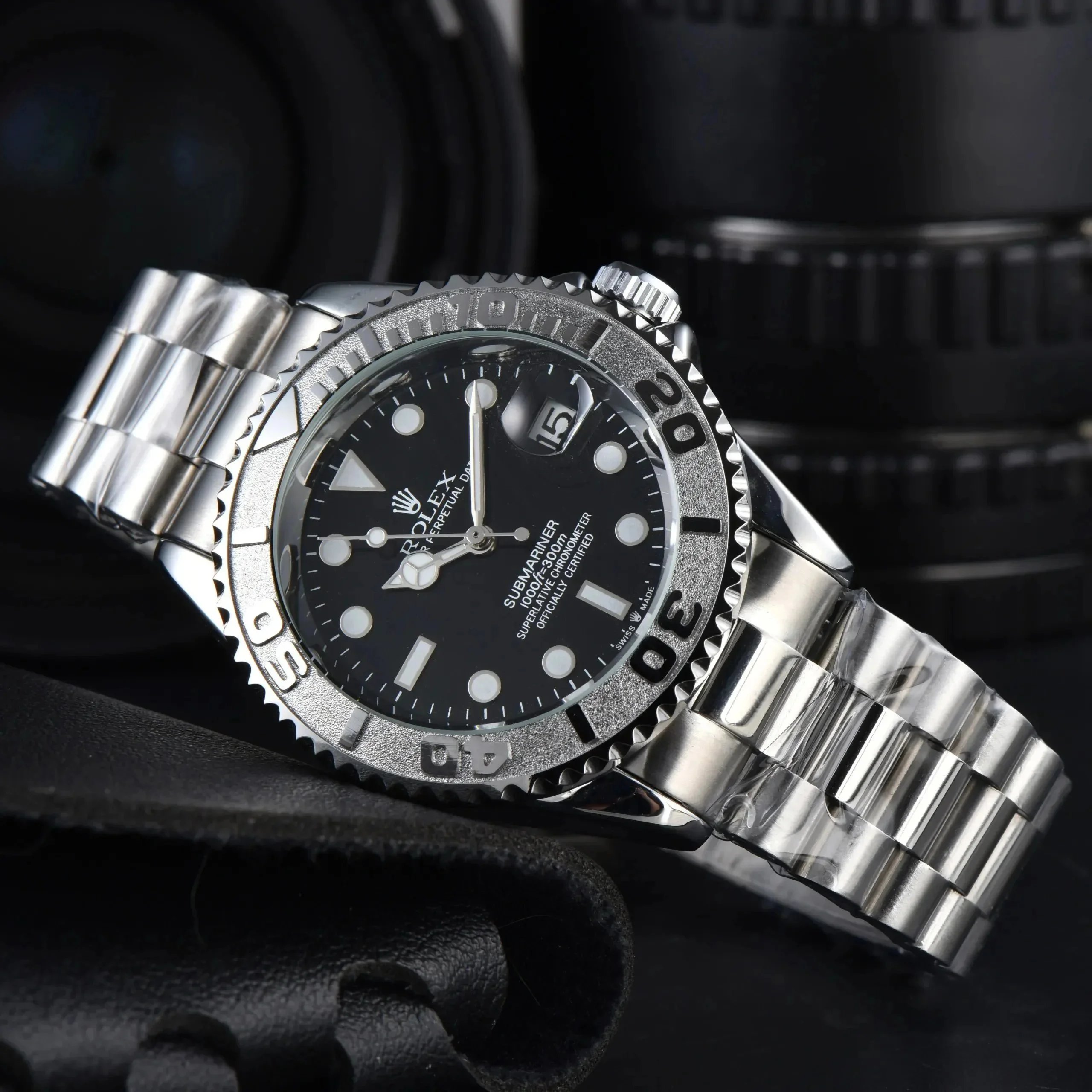 Rolex GMT-Master II Blue and Black Bezel Black Dial Steel Watch Watches - 2